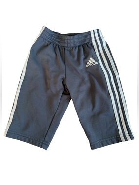 Adidas Kids Dark Grey Sweatpants With Stripes - size 6m